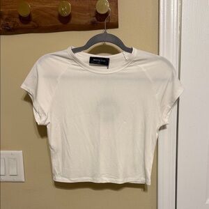 White Fox Boutique Cream Crop Top